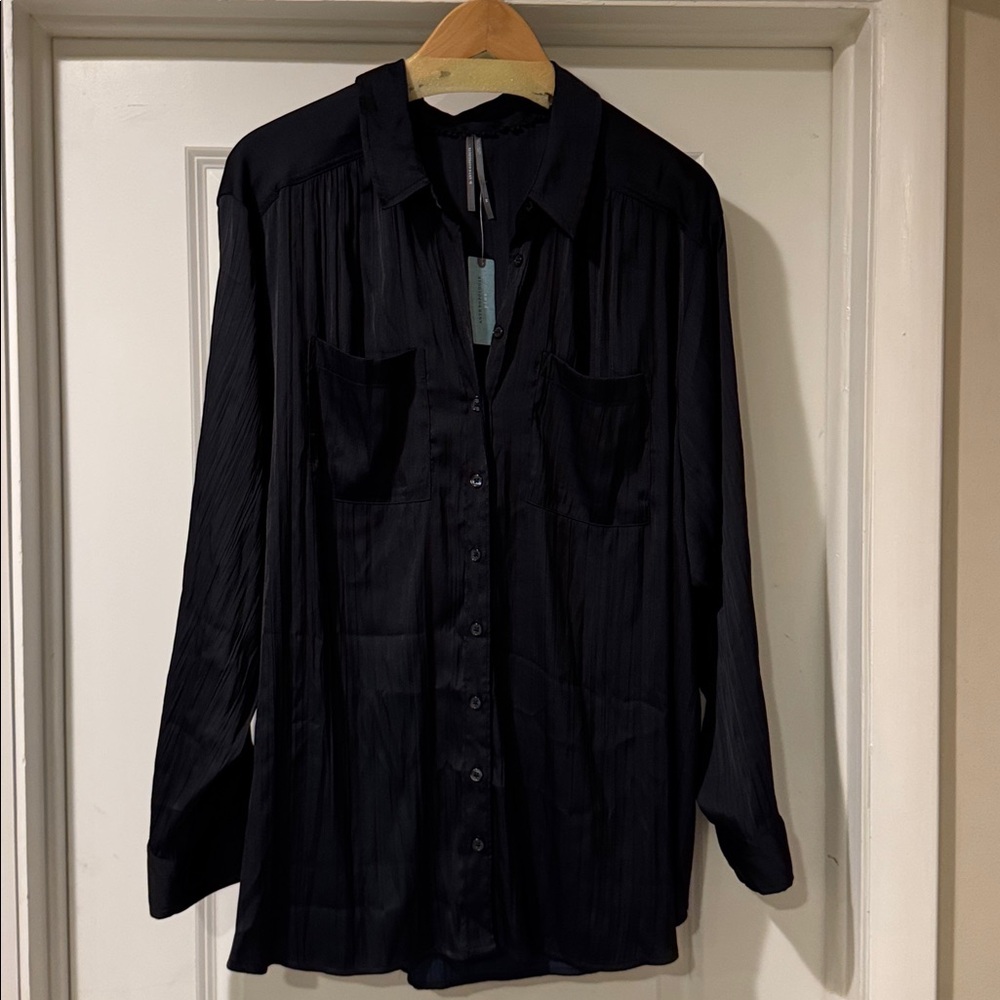 Anthropologie Black Button Down Shirt